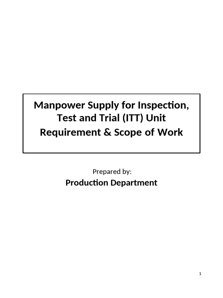 Scope of Work For Manpower Supply For ITT Unit | PDF | Working Time ...