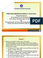 Permendiknas No. 24 - 2006 Dan No. 6 Tahun 2007 (Pelaksanaan 22,23) - Presentasi