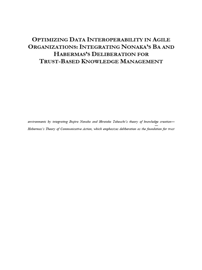 Optimizing Data Interoperability in Agile Organizations: Integrating ...