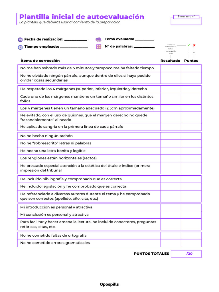 Plantilla de Autoevaluación Efectiva | PDF