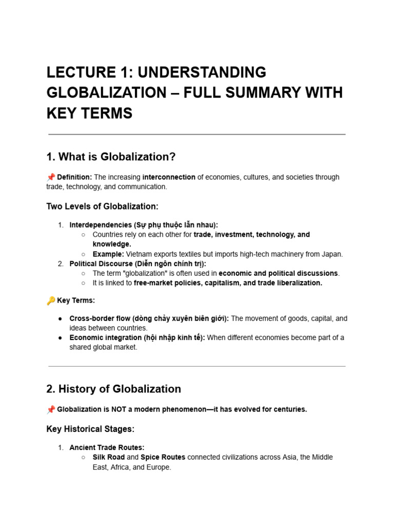 Globalization Overview: Key Concepts & History | PDF | Non Governmental ...