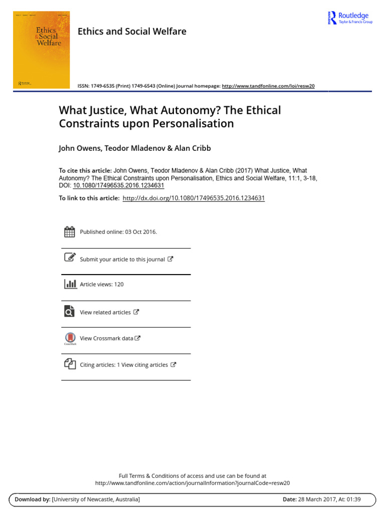 Ethical Constraints on Personalisation | PDF | Autonomy | Justice