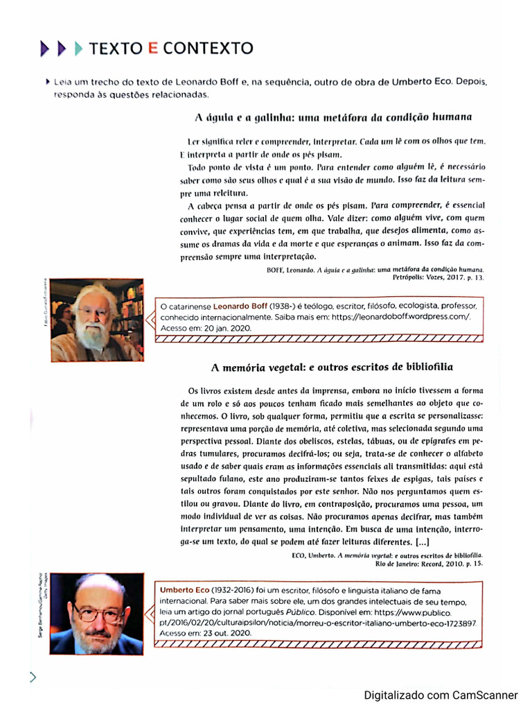 Projeto de Vida Texto e Contexto | PDF