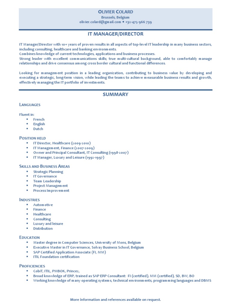 Curriculum vitae belgium image