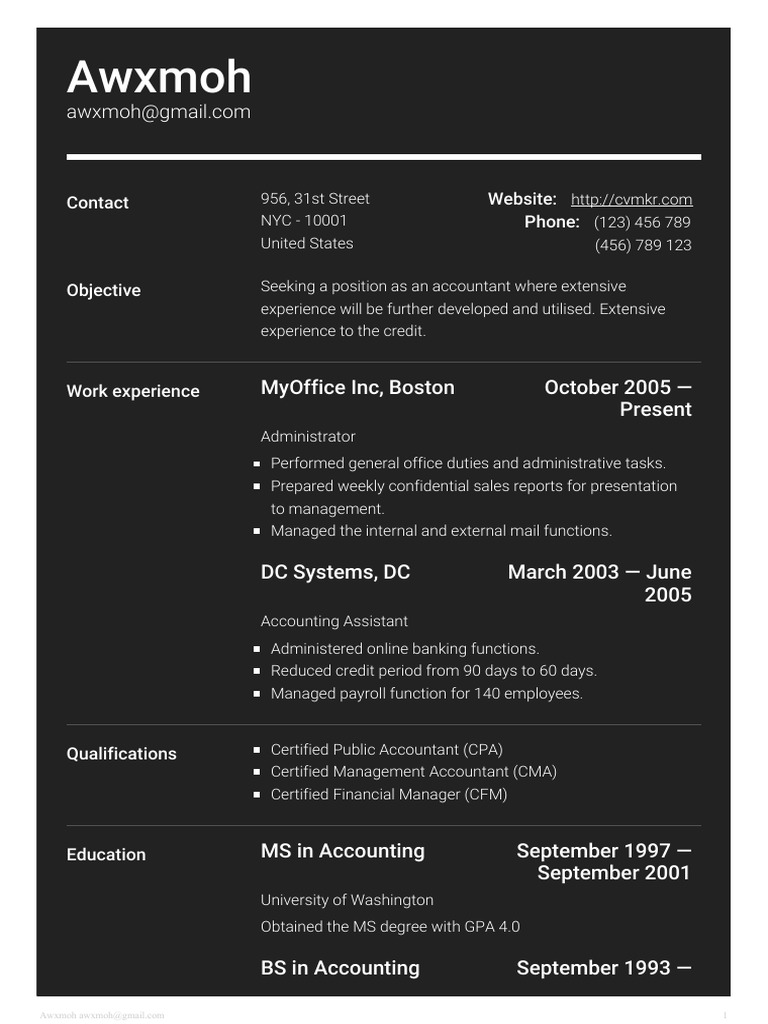 Sample CV | PDF