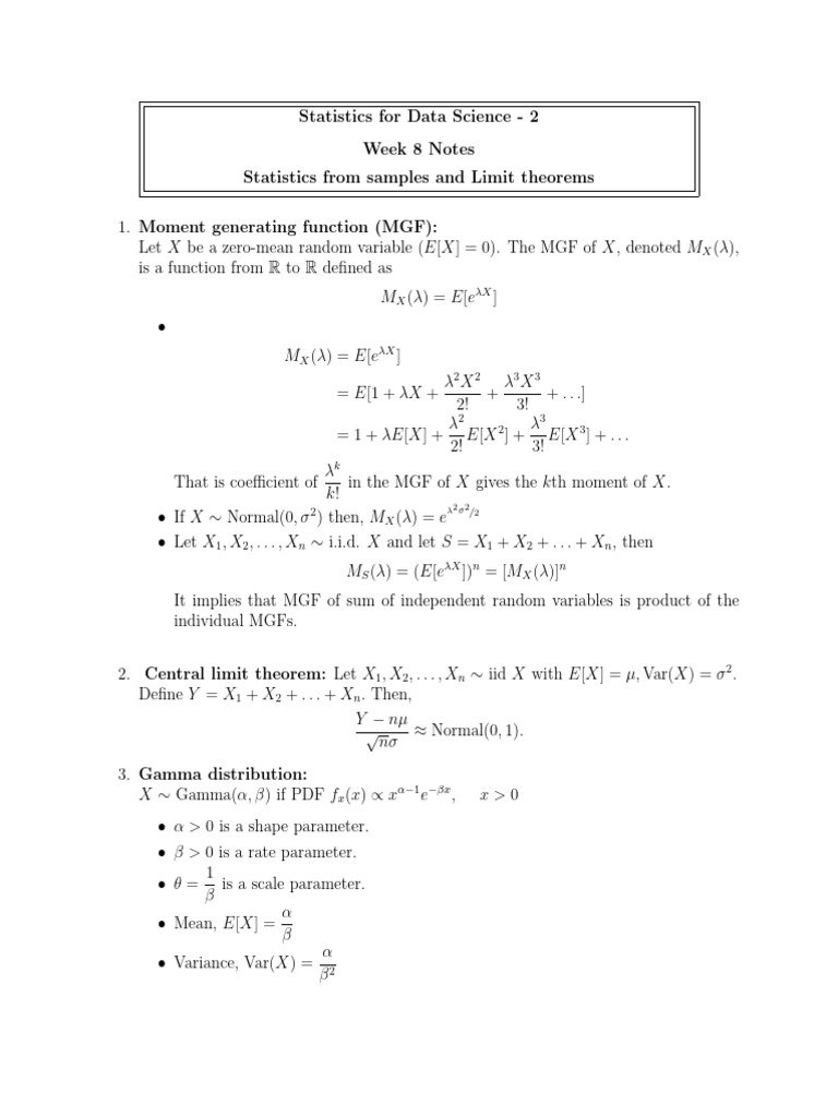 W8 Notes | PDF | Variance | Statistical Analysis