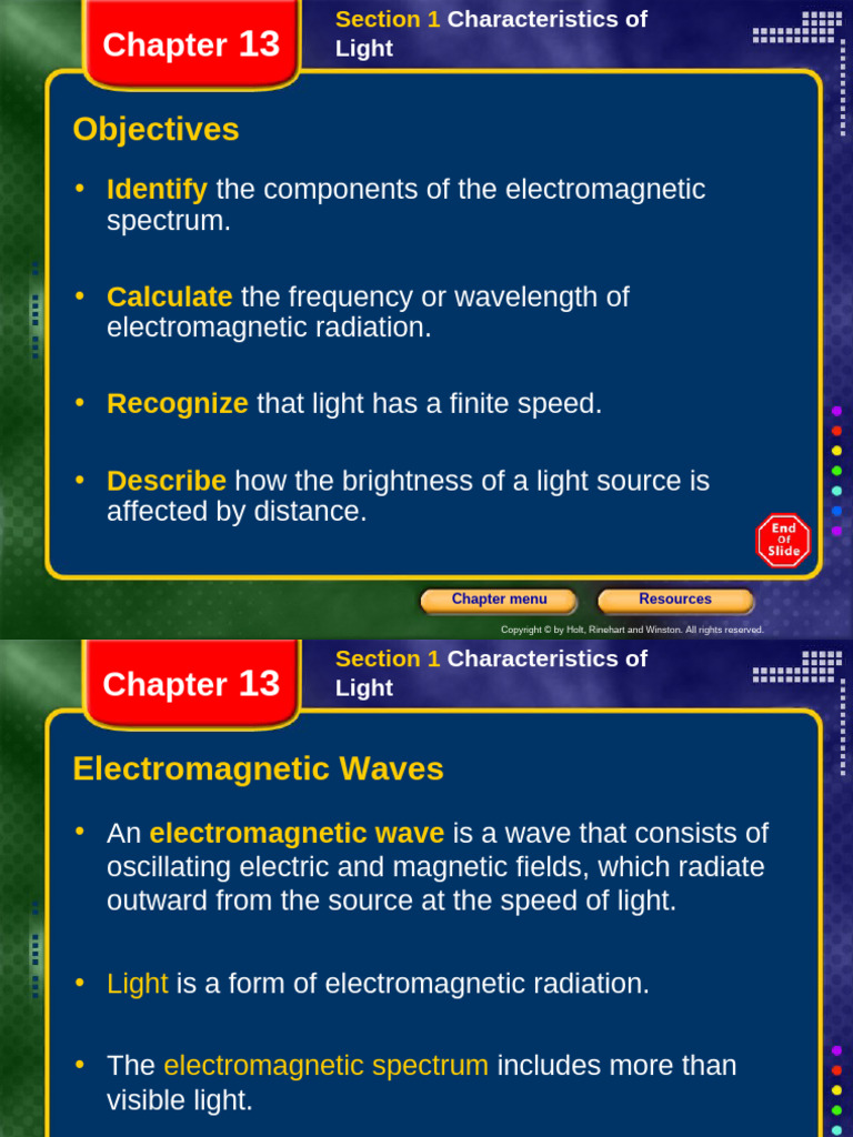 Objectives: Identify | PDF | Electromagnetic Radiation | Light