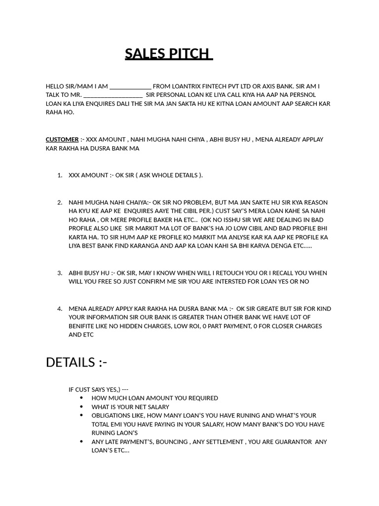 Sales Pitch | PDF