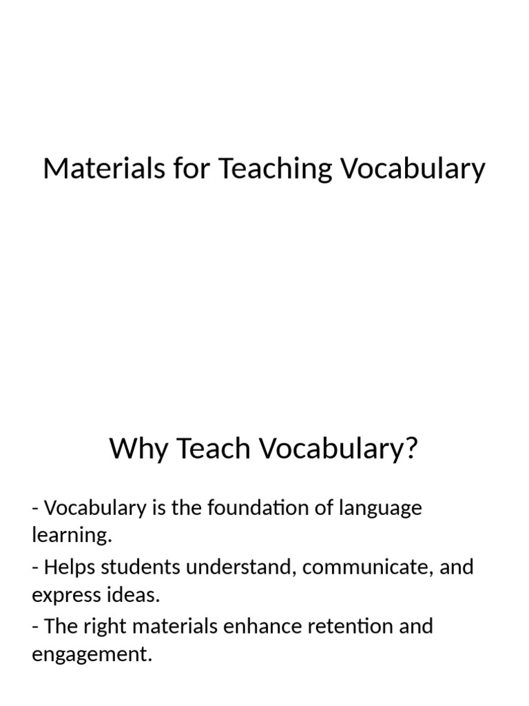 Effective Vocabulary Teaching Materials | PDF | Vocabulary | Learning