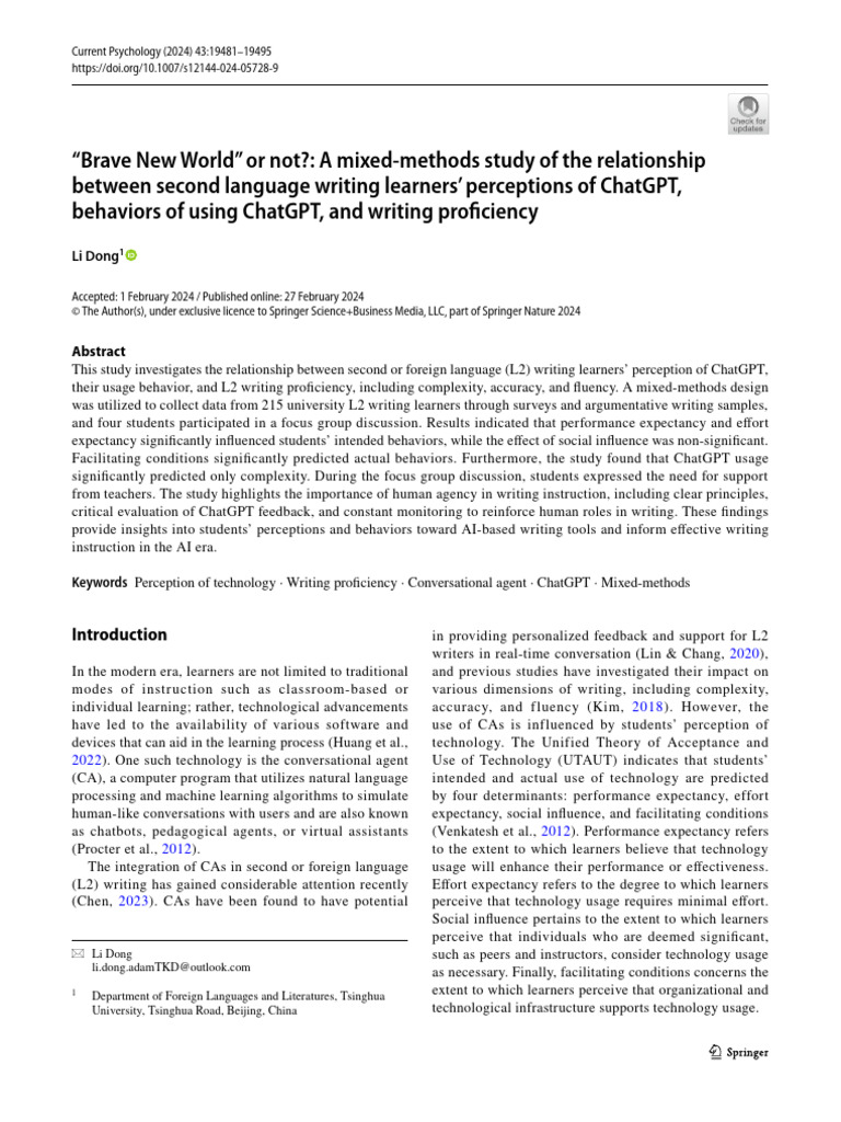 ChatGPT's Impact on L2 Writing Proficiency | PDF | Second Language ...