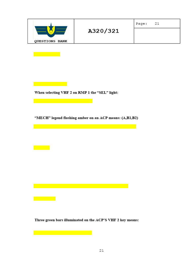 A320/321 VHF and ACP Operations Guide | PDF