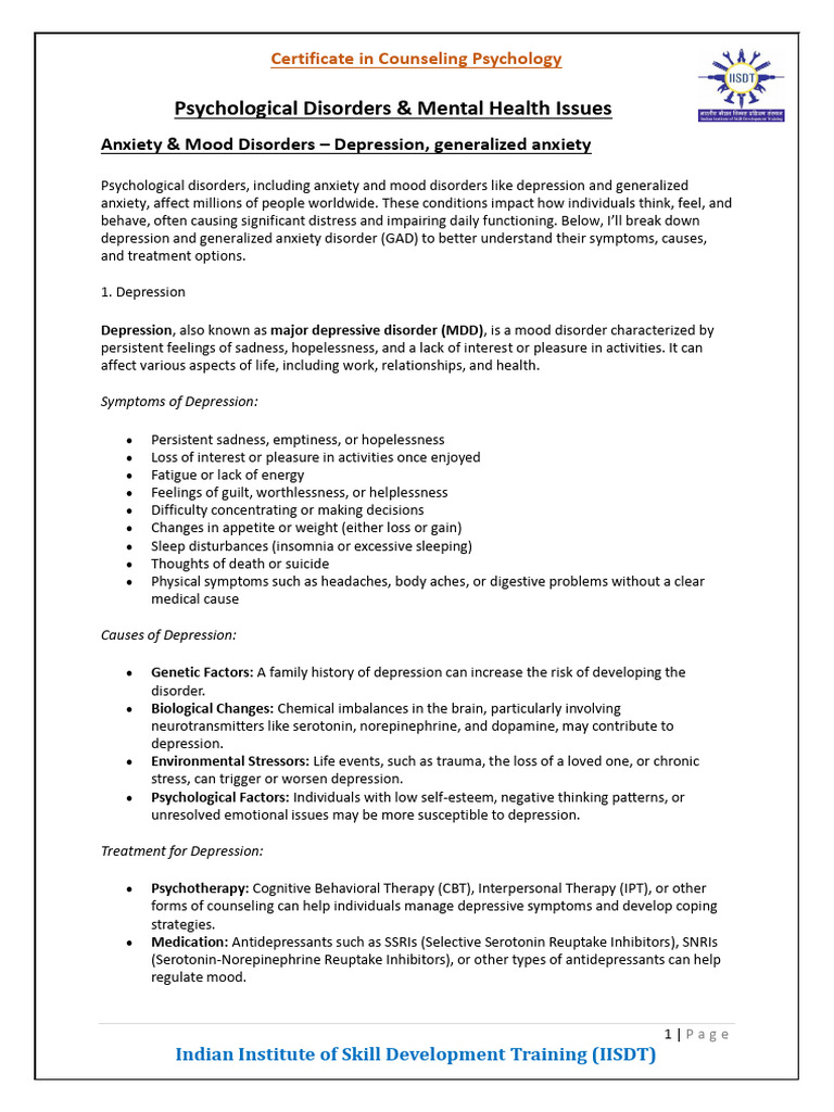 Psychological Disorders Mental Health Issues | PDF | Borderline ...