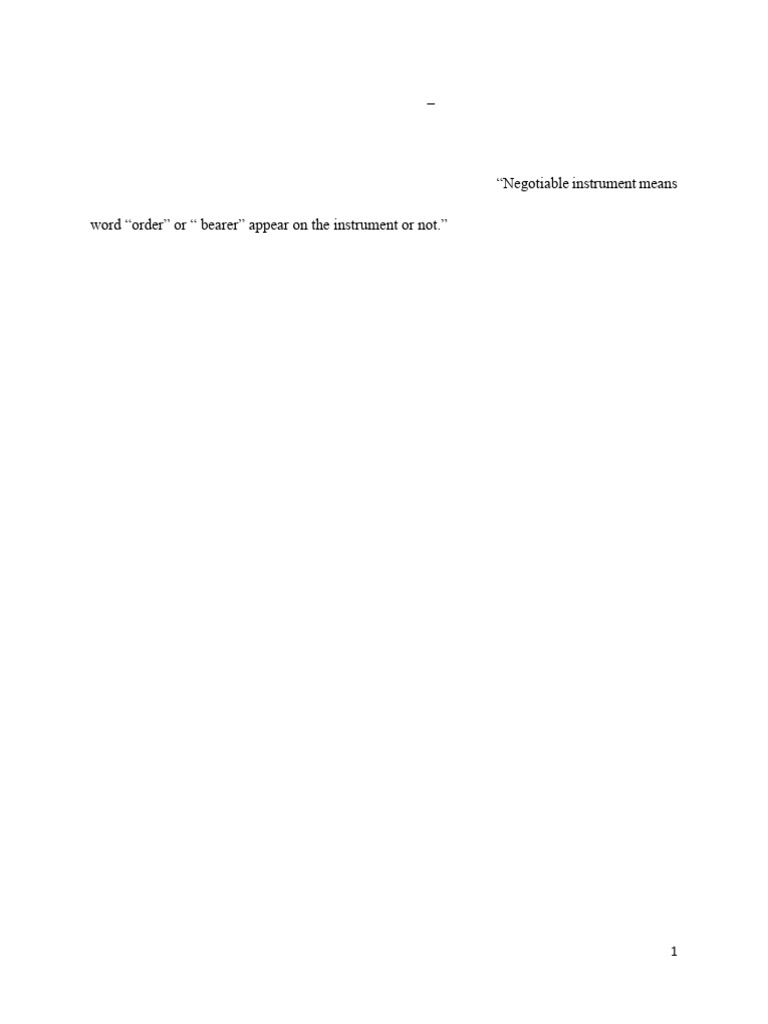 Understanding Negotiable Instruments | PDF | Negotiable Instrument ...