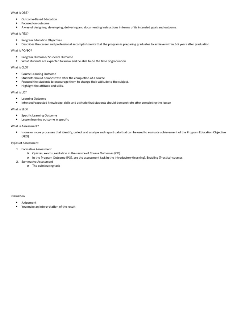 Outcome-Based Education | PDF