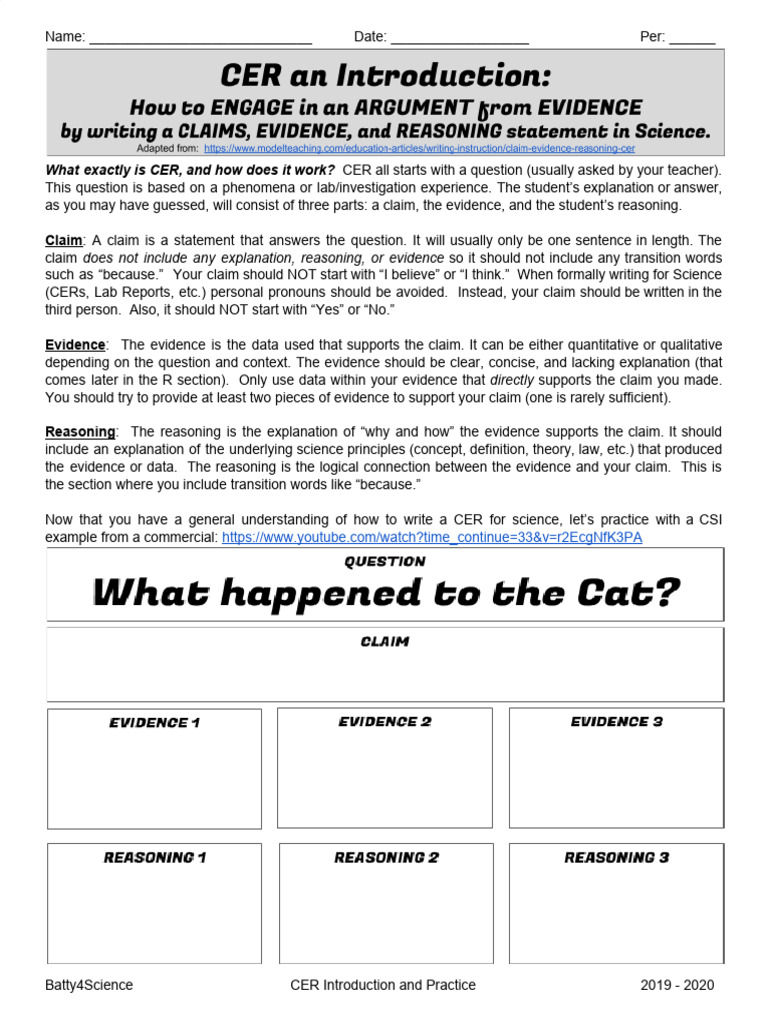 Understanding CER Format in Writing | PDF