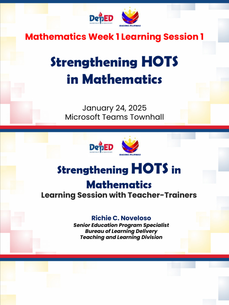 Strengthening HOTS in Math Session 1 | PDF | Breathing | Learning