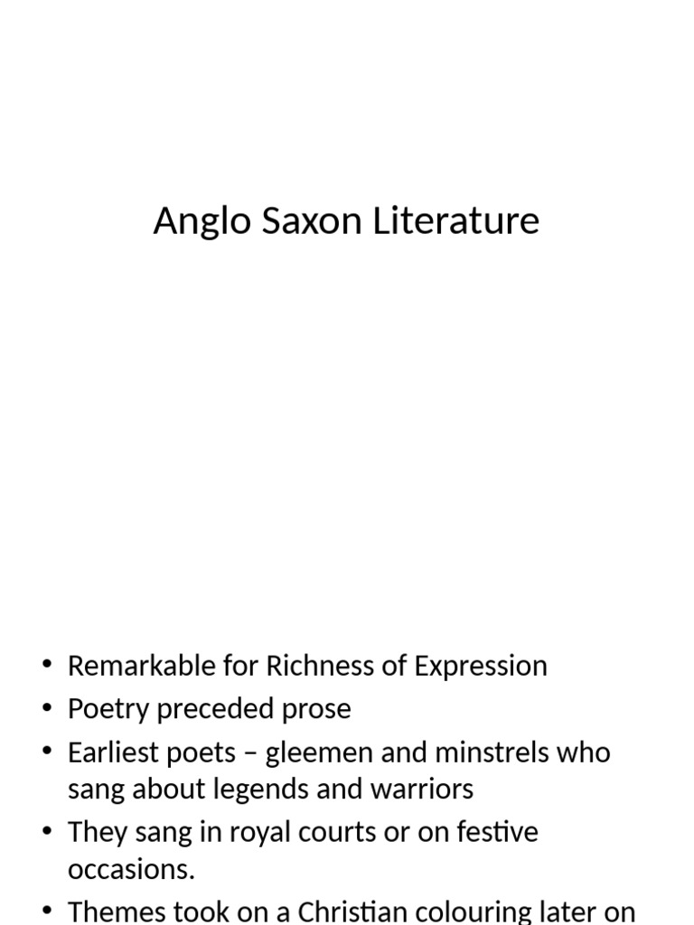 Overview of Anglo Saxon Literature | PDF | Beowulf | Anglo Saxons