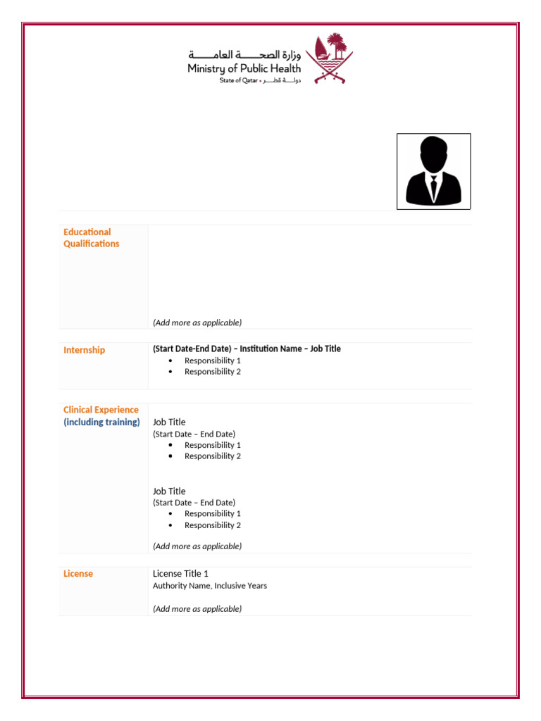CV Template for Myanmar Applicants | PDF