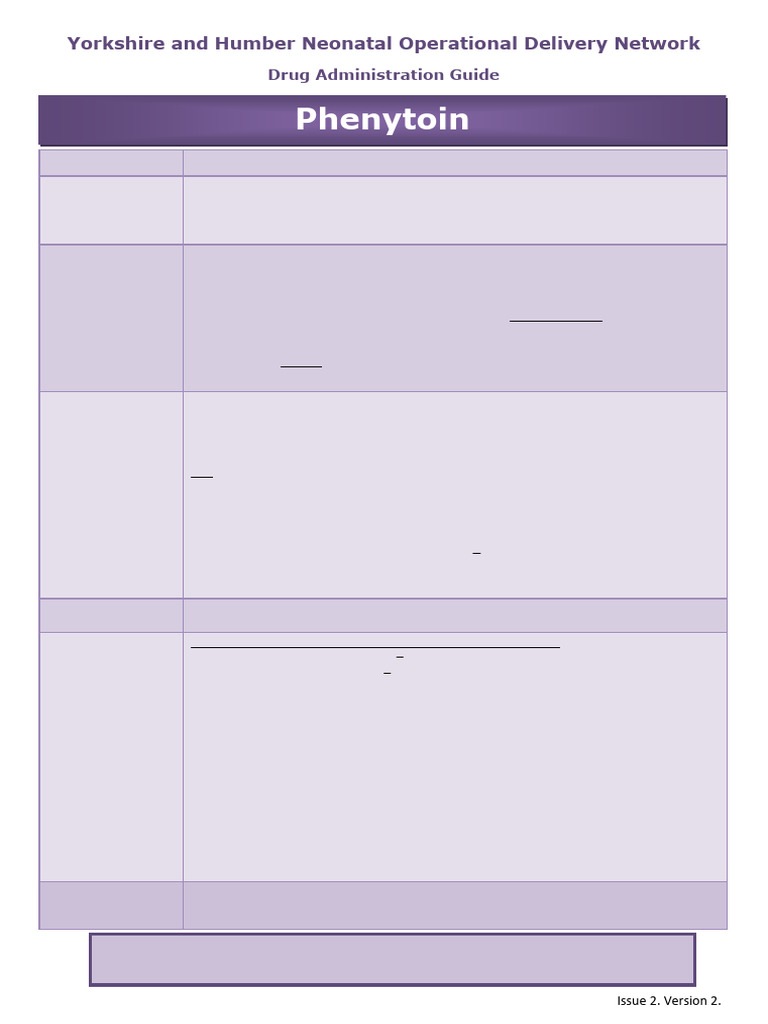 Phenytoin Administration Guide for Neonates | PDF | Intravenous Therapy ...
