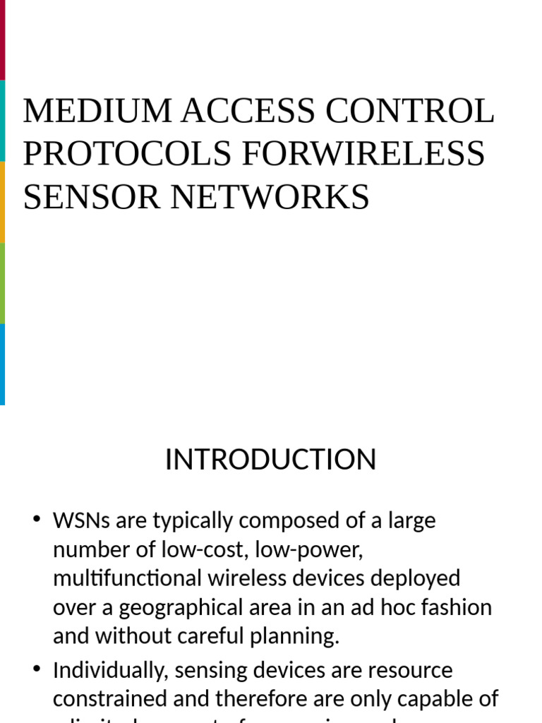 MAC Protocols for Wireless Sensor Networks | PDF | Computer Network ...