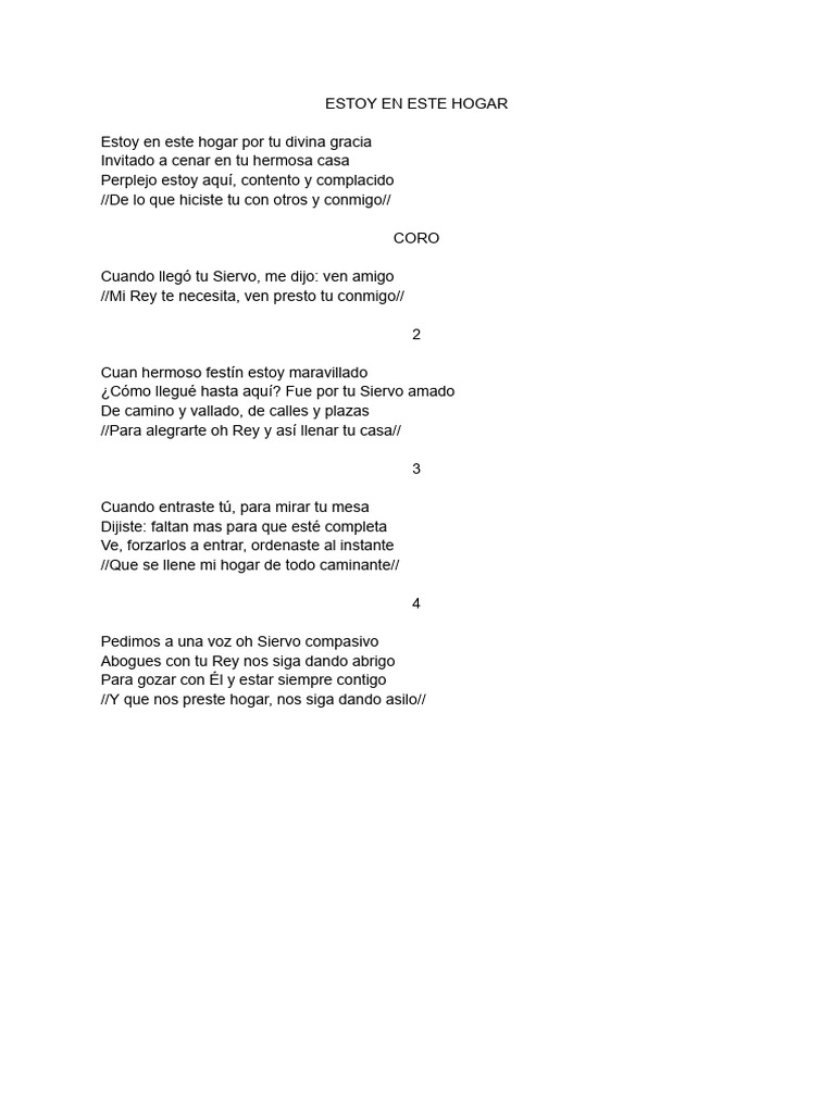 Estoy en este hogar: letra y significado | PDF