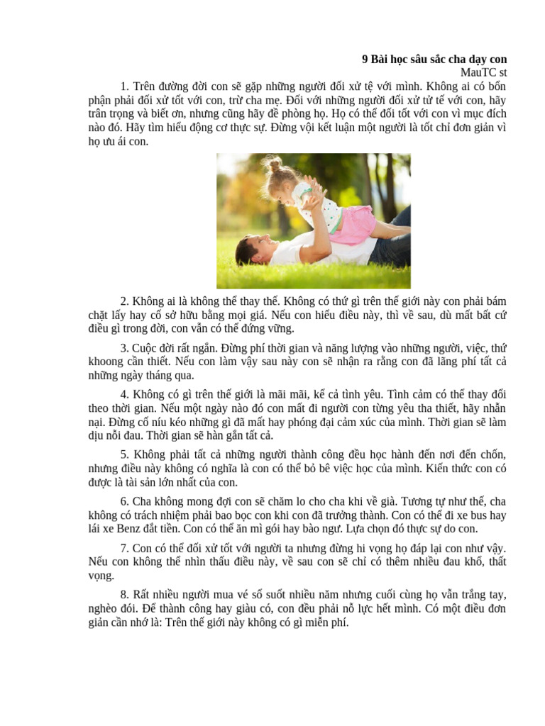 9 Bai Hoc Ss Cha Day Con | PDF