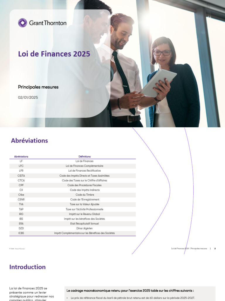 Loi de Finances 2025 : Mesures Clés | PDF | Impôts | Taxe sur la valeur ...