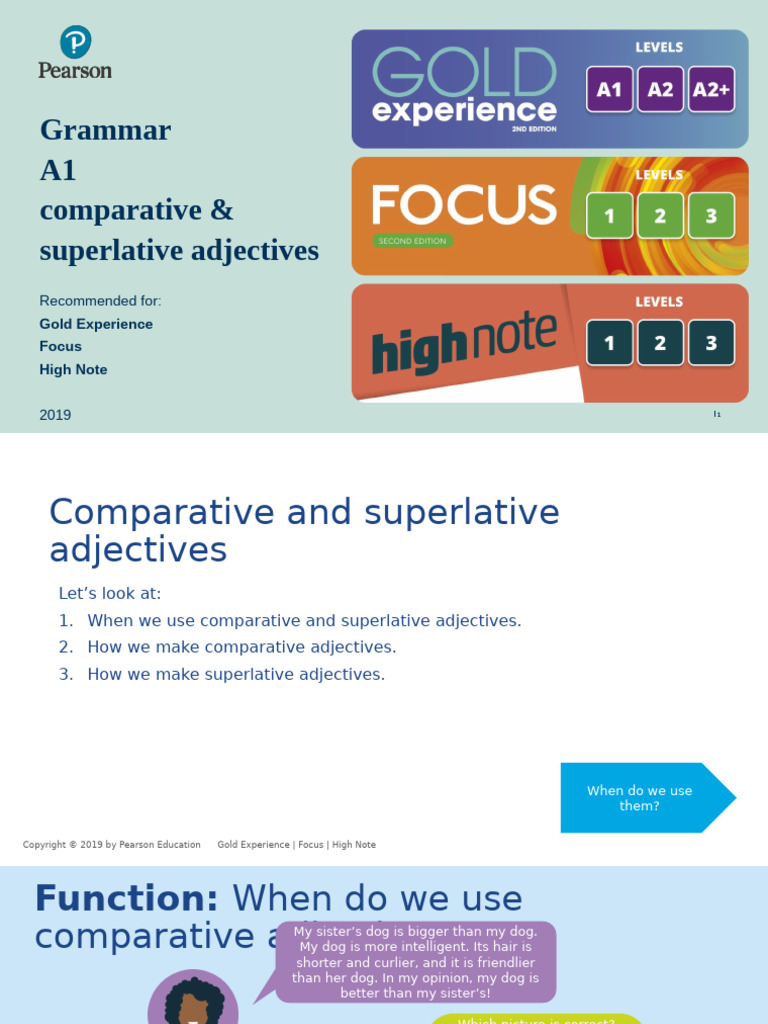 Grammar A1_8 Comparative and Superlative Adjectives | PDF | Adjective ...