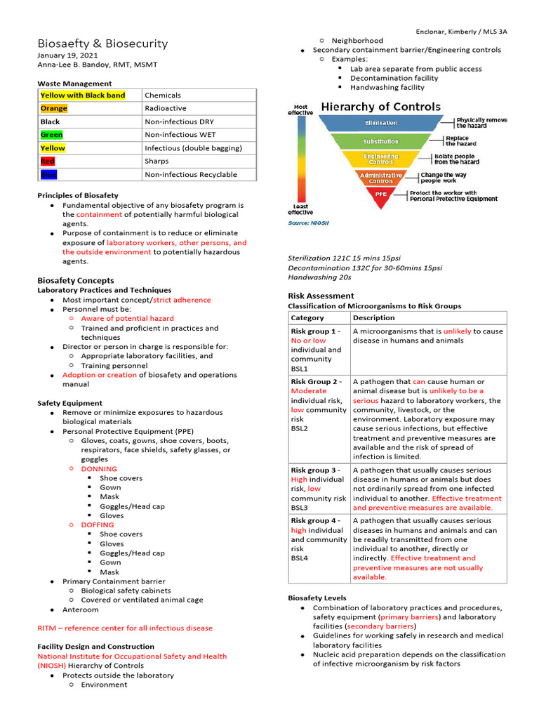 Biosafety and Biosecurity Guidelines | PDF | Public Health | Biology