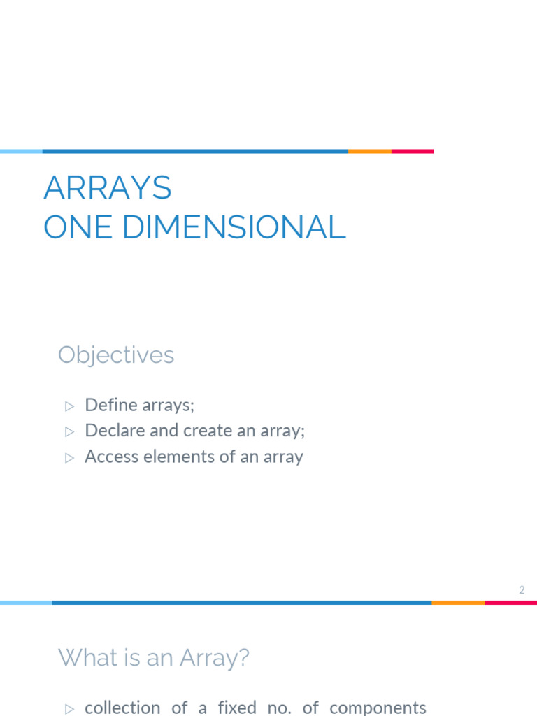 2.arrays One Dimensional | PDF | Data Type | Computing