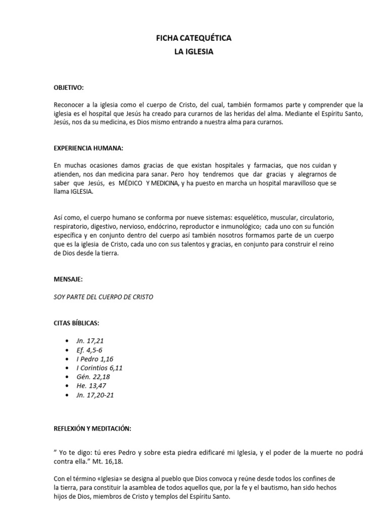 La Iglesia: Cuerpo de Cristo y Unidad | PDF | Iglesia Católica | Cristo ...