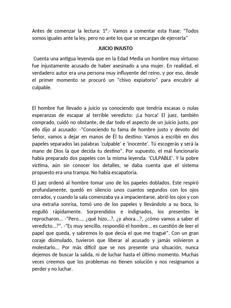 Juicio Injusto: La Trampa del Juez | PDF