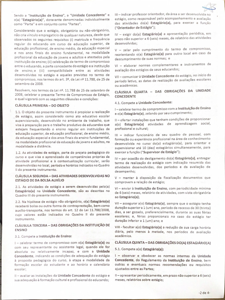 Sendo A Instituição de Ensino, A Unidade Concedente e III Indicar | PDF