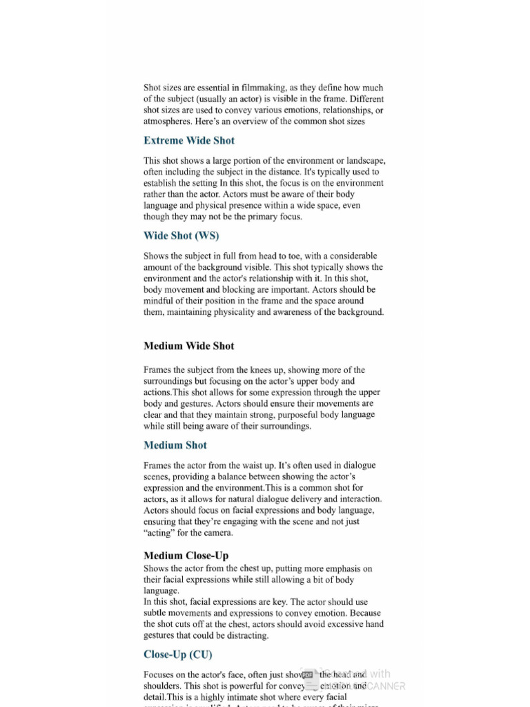 Shot Sizes 1 of 2 | PDF
