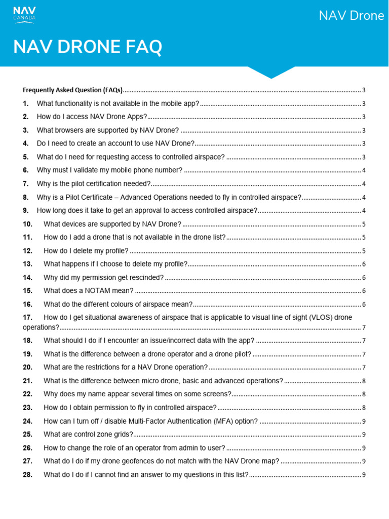 Nav Drone Faq | PDF | Unmanned Aerial Vehicle | Mobile App