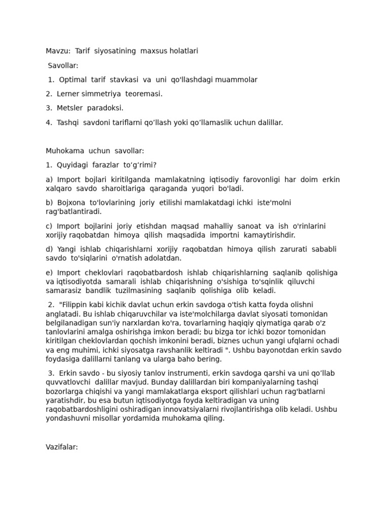 Mavzu 9 | PDF