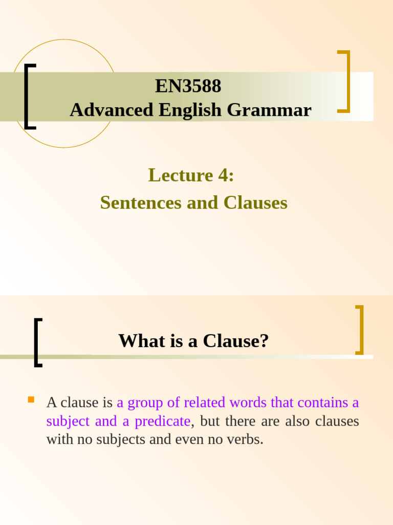 Understanding Clauses in English Grammar | PDF | Clause | Grammatical ...