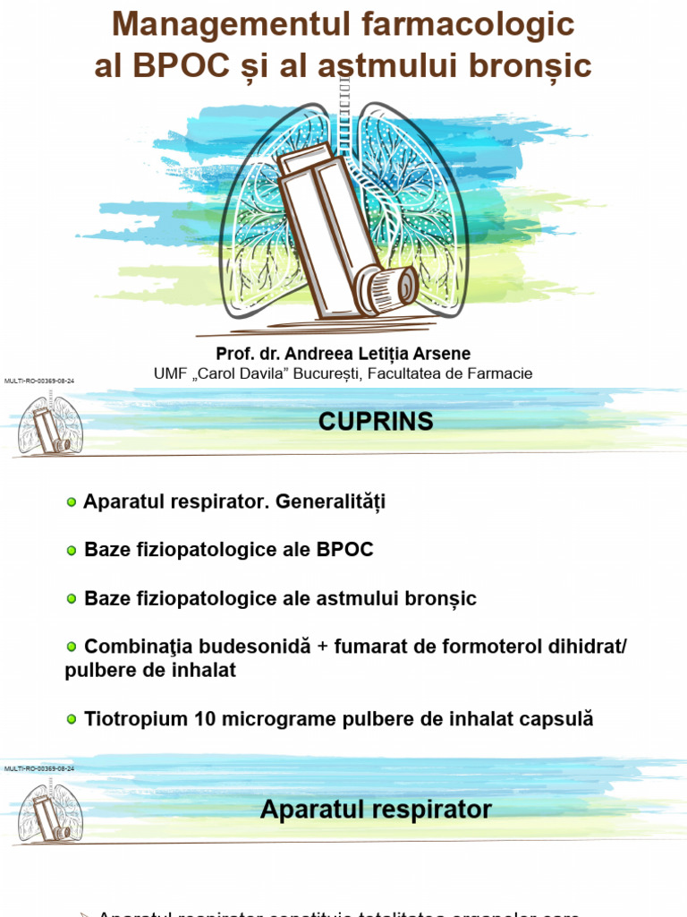 Suport de Curs - Managementul Farmacologic Al BPOC Și Al Astmului ...