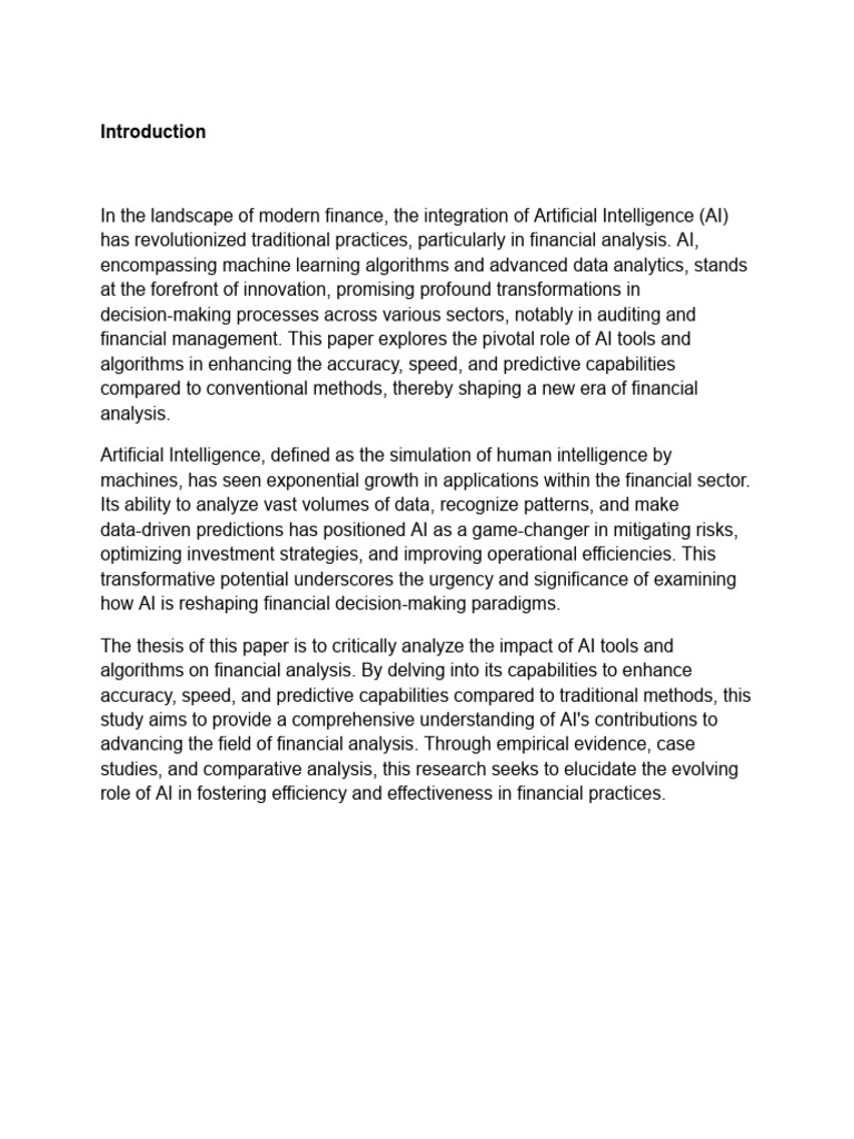AI's Impact on Financial Analysis | PDF | Artificial Intelligence ...