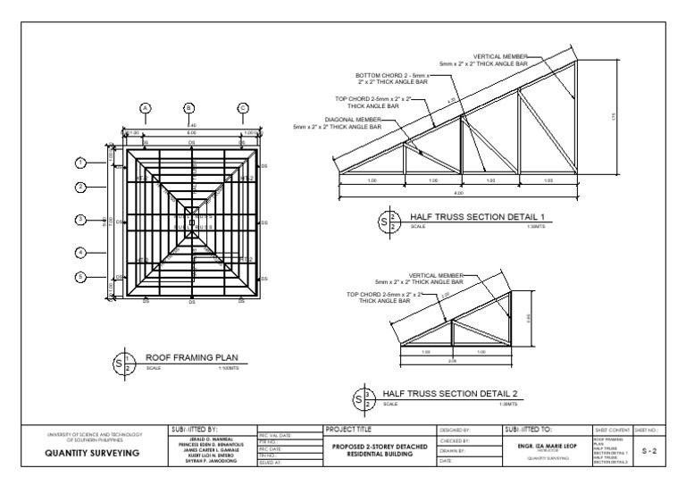 Roof Framing Plan for Residential Building | PDF | Truss | Structural ...