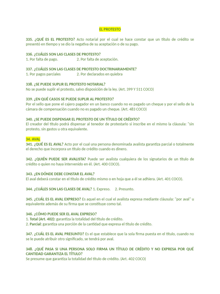 El Protesto | PDF | Instrumento negociable | Estatuto de limitaciones