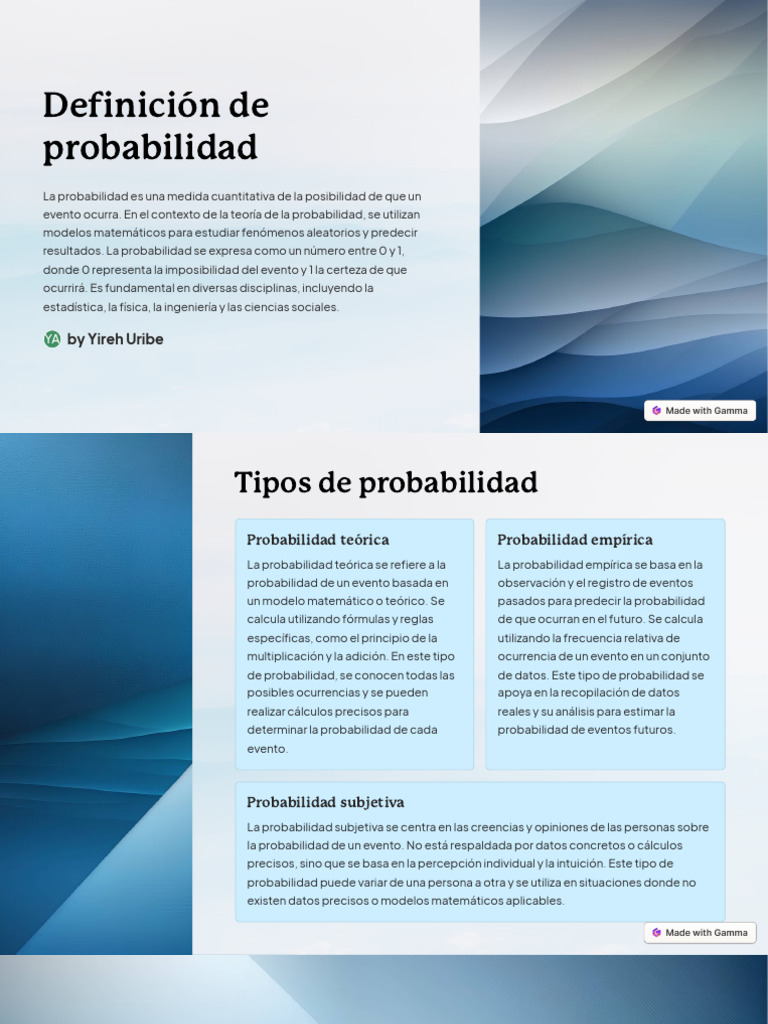 Tipos y Definición de Probabilidad | PDF | Probabilidad | Teoría