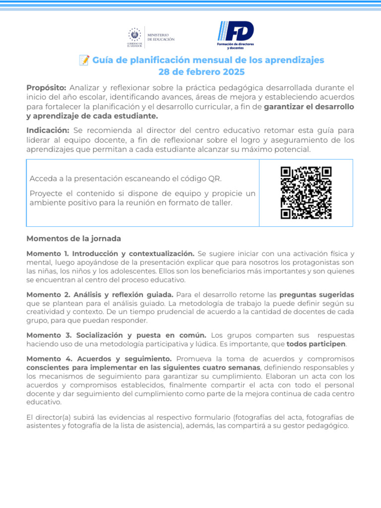 Guía de Planificación Mensual 2025 | PDF | Aprendizaje | Plan de estudios