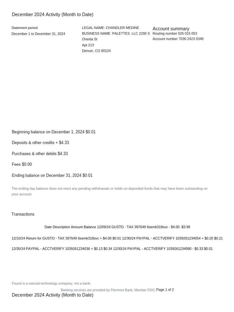 Found Statement Dec 24 | PDF