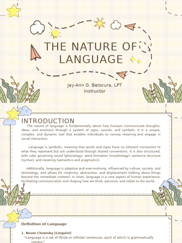 Understanding the Nature of Language | PDF | Semantics | Syntax