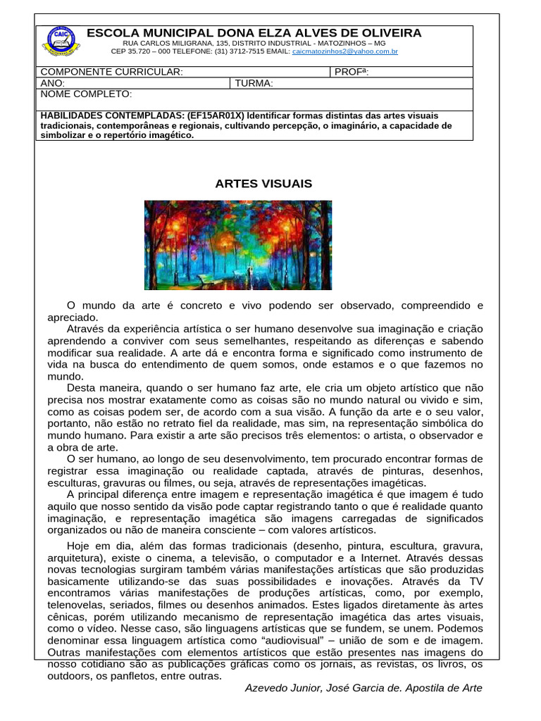 A Importância das Artes Visuais na Sociedade | PDF | Imagem | Imaginação