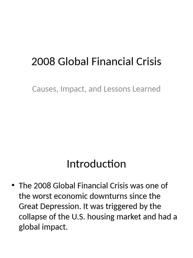 2008 Financial Crisis Overview | PDF