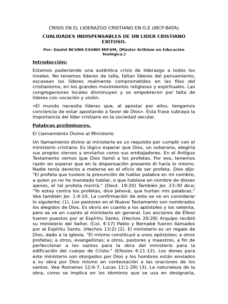 Crisis en el Liderazgo Cristiano | PDF | Pablo el apóstol | Iglesia ...