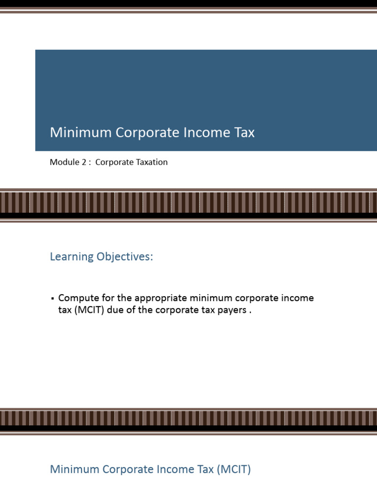 Minimum Corporate Income Tax | PDF | Taxes | Corporate Tax