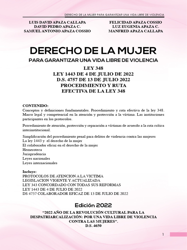 DERECHO DE LA MUJER - libro-4 | PDF | La violencia contra las mujeres ...
